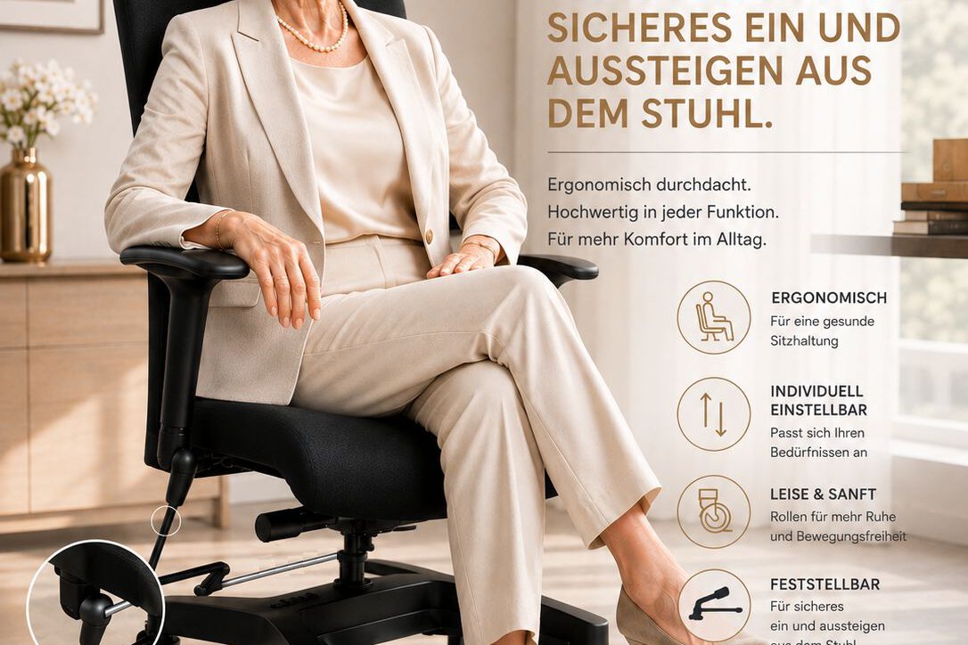 Handgebremster Bürostuhl