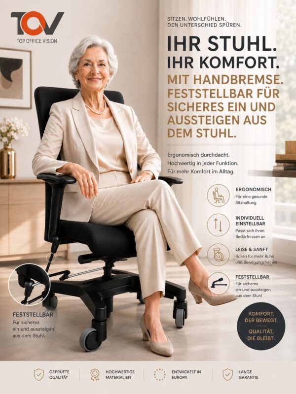 Handgebremster Stuhl R16 Handgebremster Bürostuhl